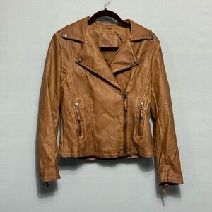 Max Studio Tan Leather Women's Jacket
